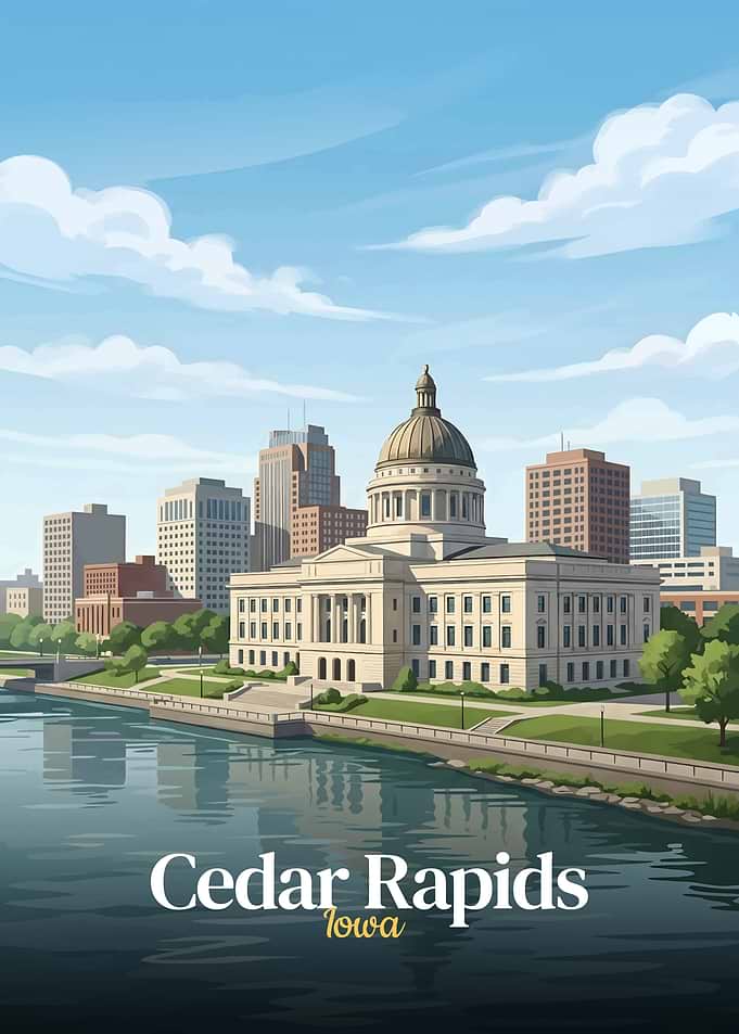 Cedar Rapids Iowa Cityscape