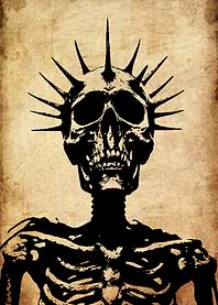 Spiked Skull Skeleton Portrait