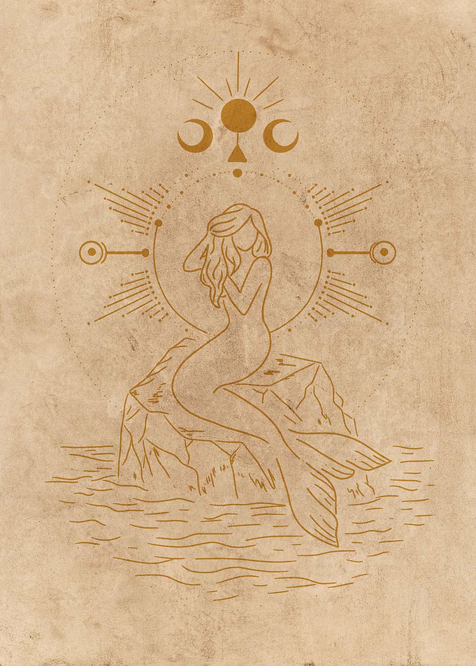 Mystical Mermaid on a Rock