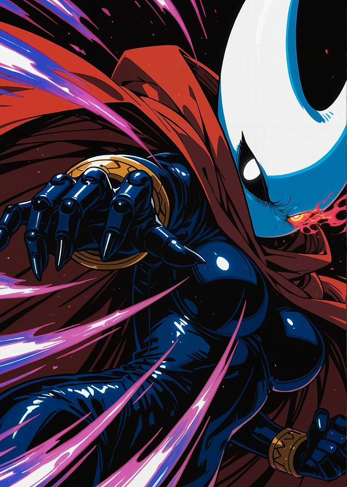 Comic Book Character with Red Cape