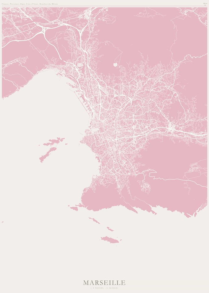 Marseille Map Poster