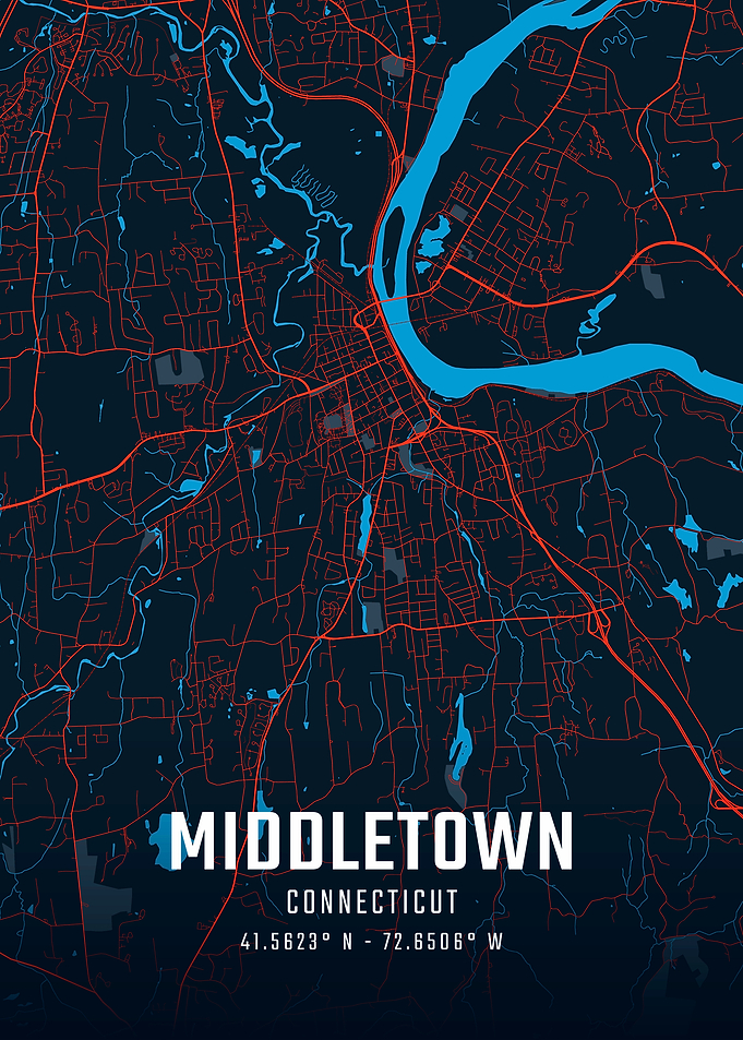Middletown Connecticut City Map