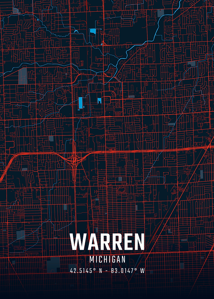 Warren Michigan City Map