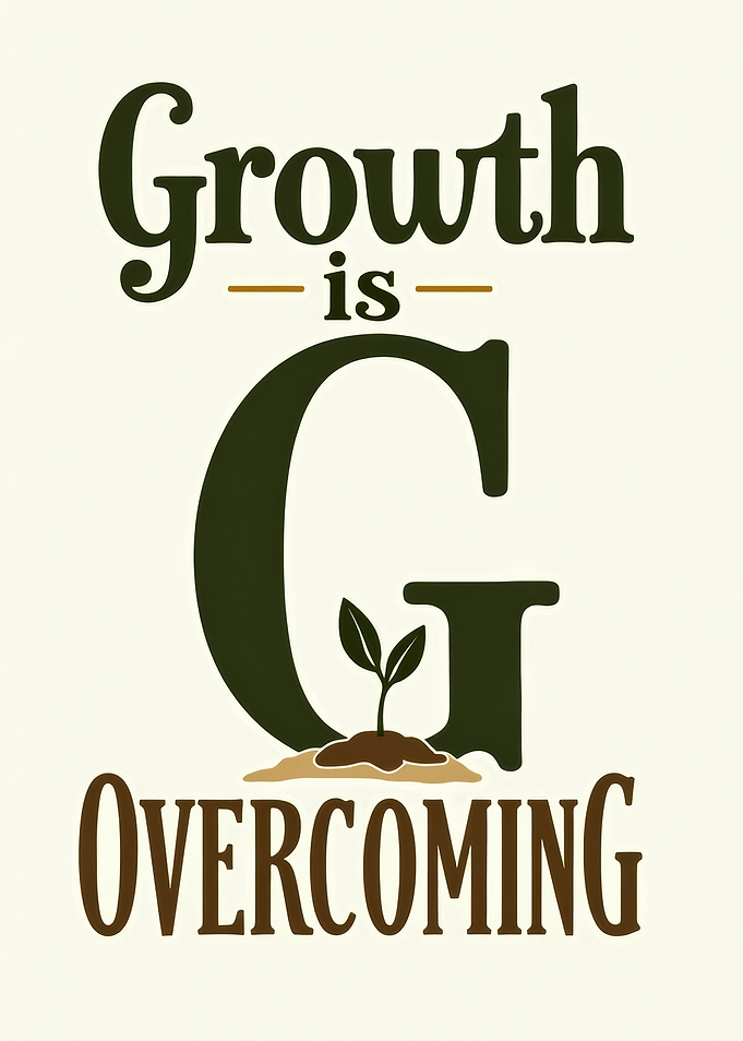 Growth is Overcoming text art
