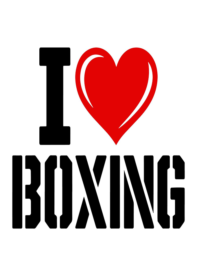 I Love Boxing Text Art