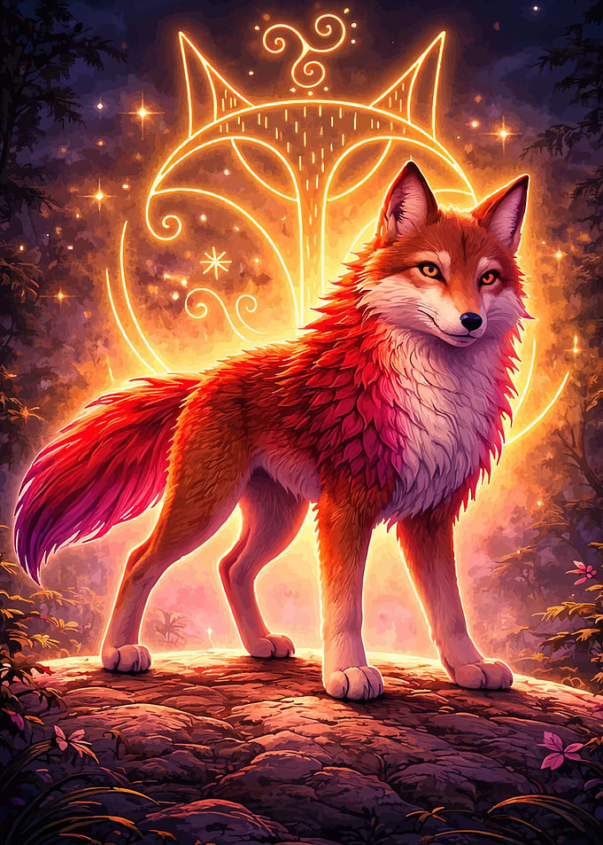 Mystical Fox with Glowing Aura