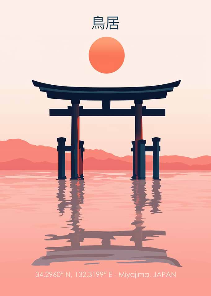 Miyajima Torii Gate at Sunset