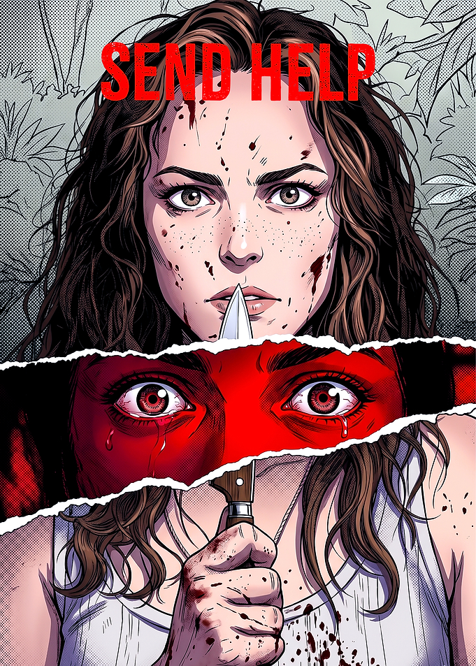Woman with Knife and Blood