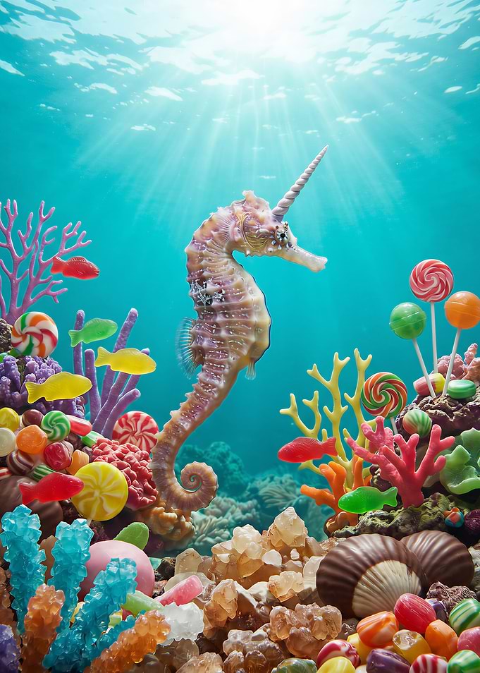 Fantasy Seahorse in Candy Coral Reef