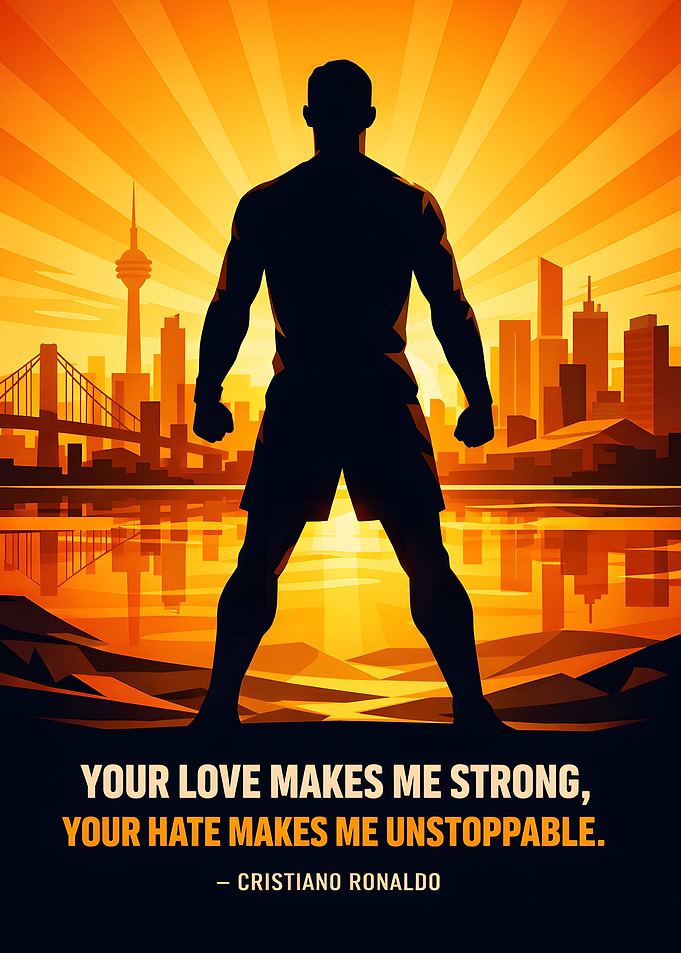 Cristiano Ronaldo Silhouette with Cityscape