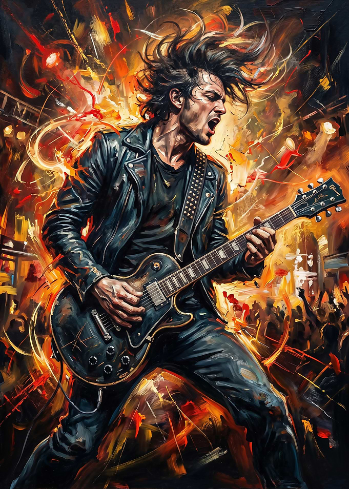 Rockstar Playing Guitar on Stage
