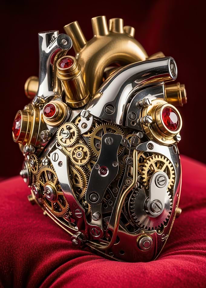 Steampunk Mechanical Heart Sculpture
