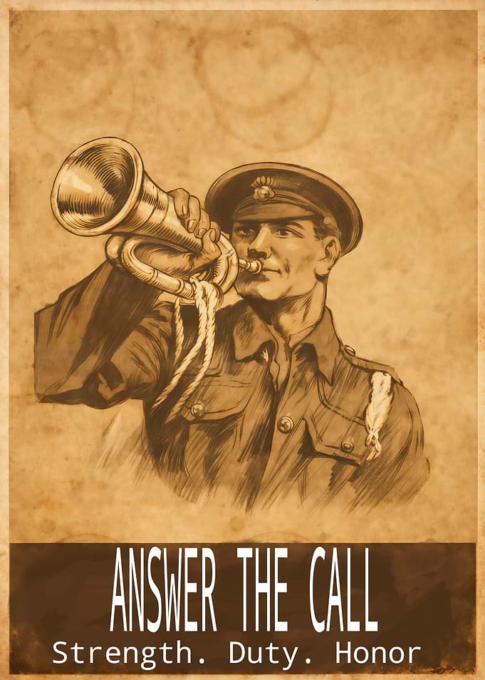 Answer the Call – Vintage Military Illustration