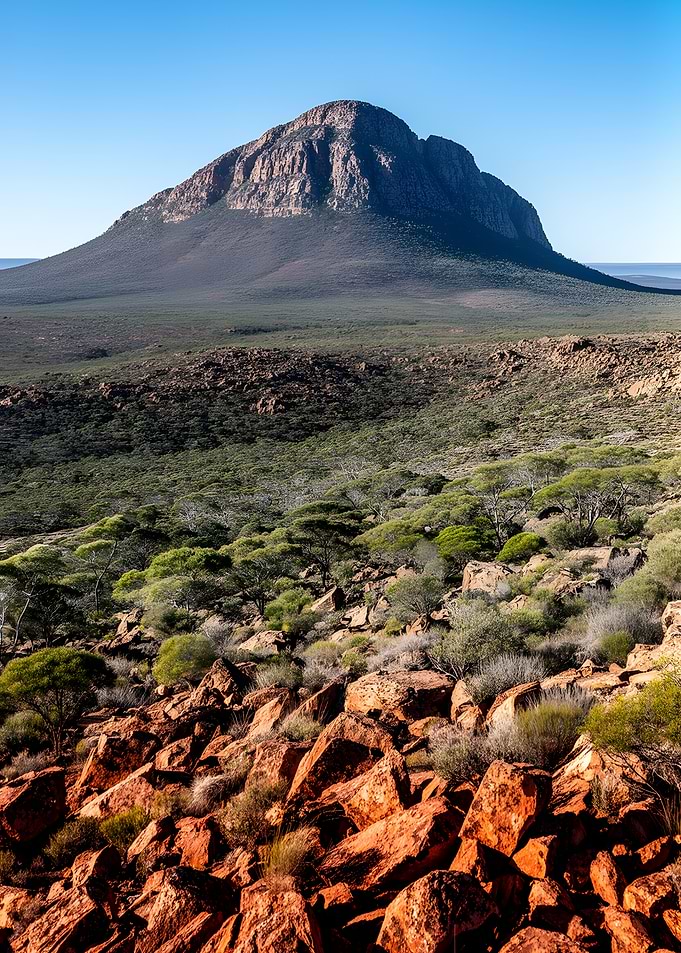 Vast Mountain Landscape with Red Rocks