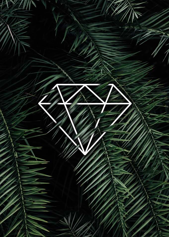 Geometric Diamond on Greenery