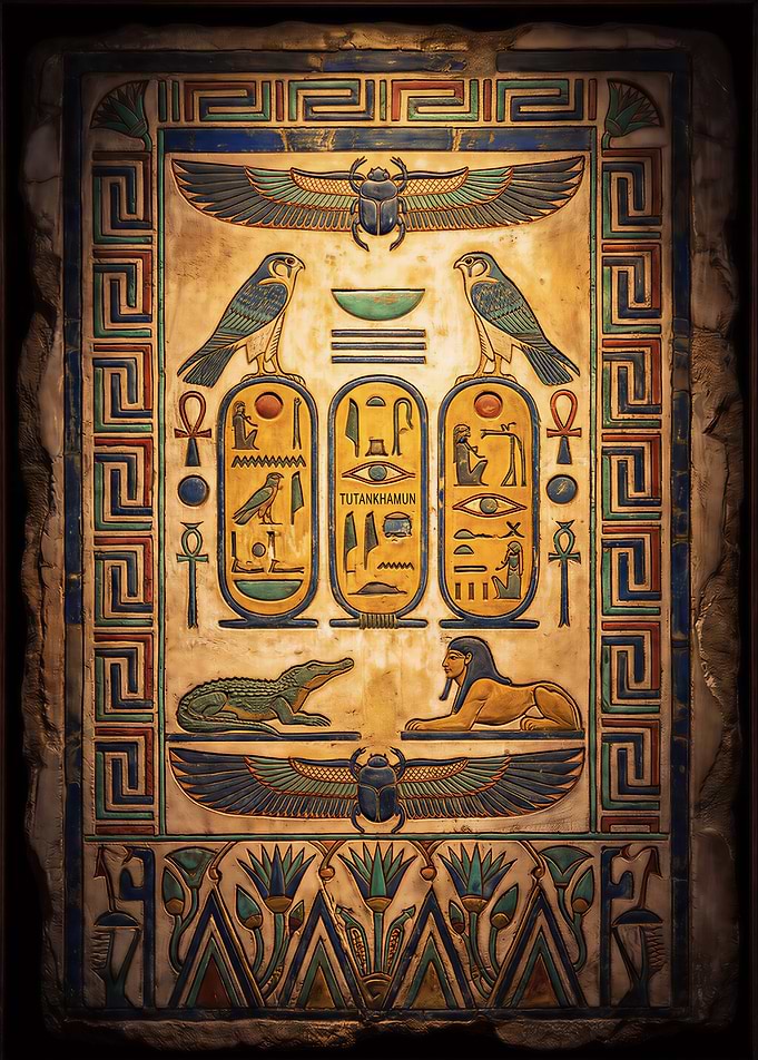 Ancient Egyptian Hieroglyphic Carving Stone