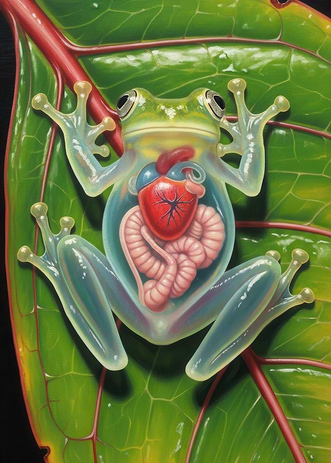 Glass Frog Anatomy Painting