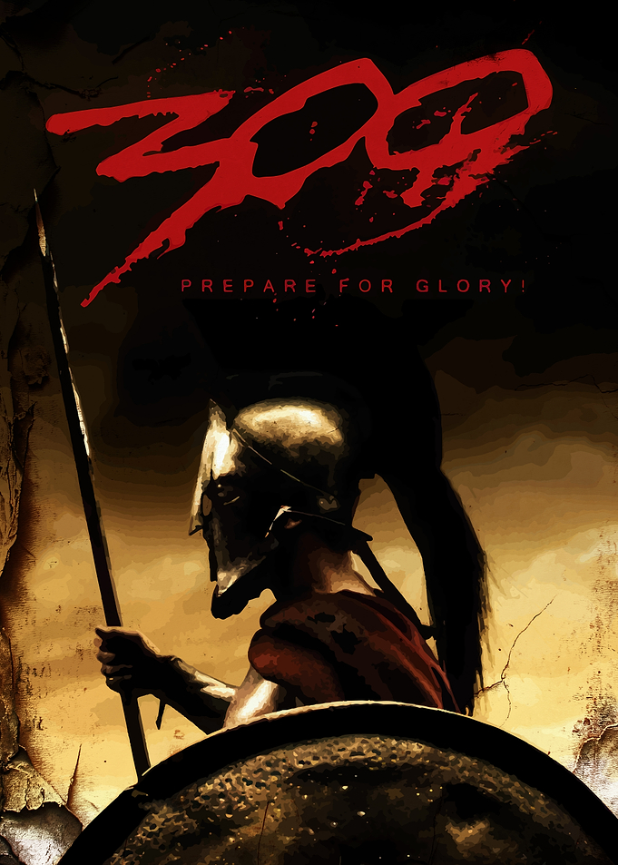 300 Movie Poster with Spartan Warrior