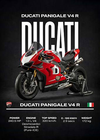 red Ducati Panigale V4 R Motorcycle