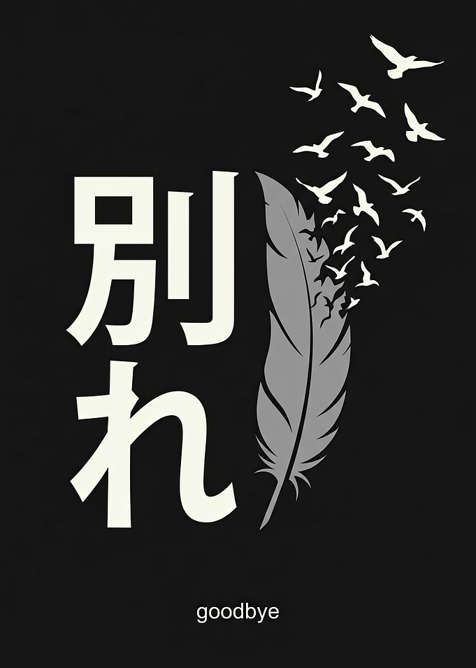 Japanese Goodbye Feather and Birds