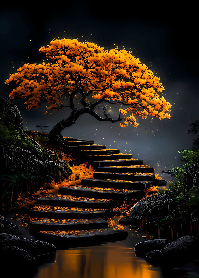 Golden bonsai tree