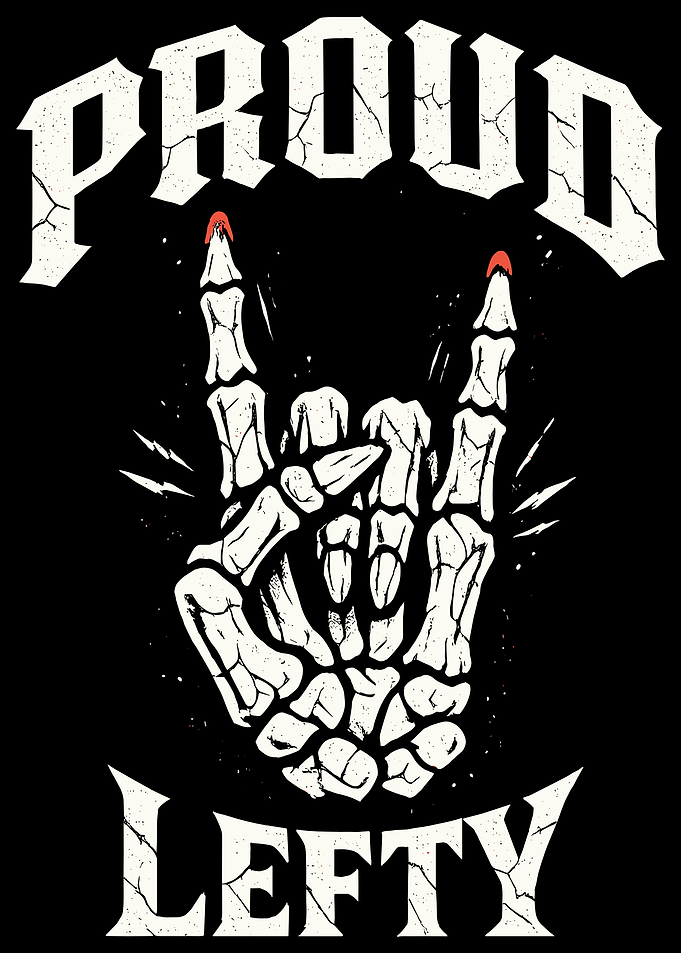 Proud Lefty Skeleton Hand Rock On