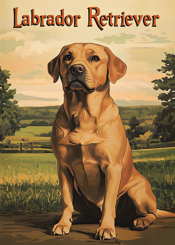 Labrador Retriever Vintage Poster