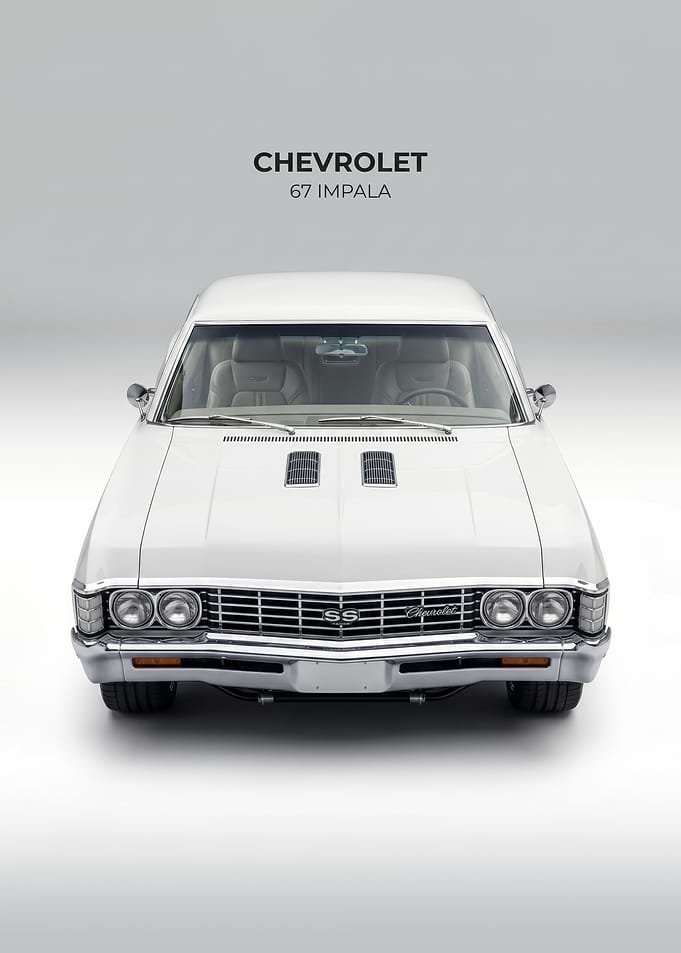 white 1967 Chevrolet Impala SS Front View