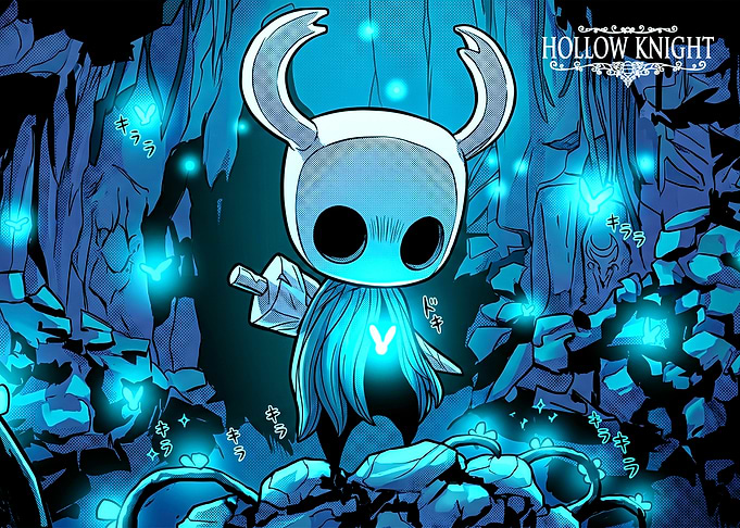Hollow Knight Character in Blue Cave