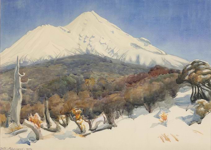 Snow-Capped Mountain Landscape Painting