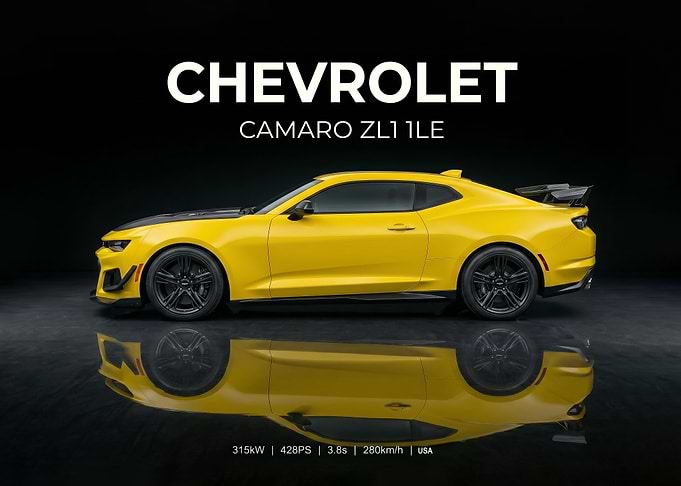 Yellow Chevrolet Camaro ZL1 1LE poster