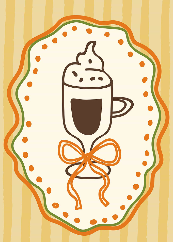 Cute Hot Chocolate with Whipped Cream and Bow