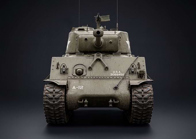 Front View of a US Army Tank