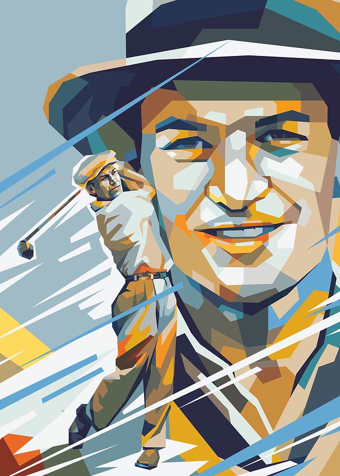 Golfer in Pop Art Style