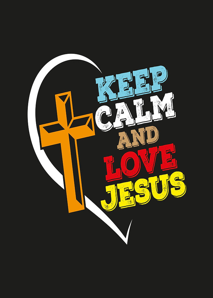 Keep Calm and Love Jesus Cross Heart
