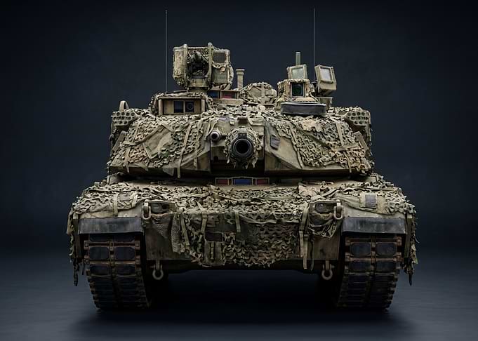 Camouflaged Military Tank