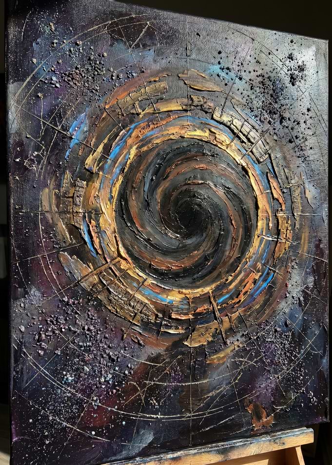 Abstract Swirling Black Hole Painting