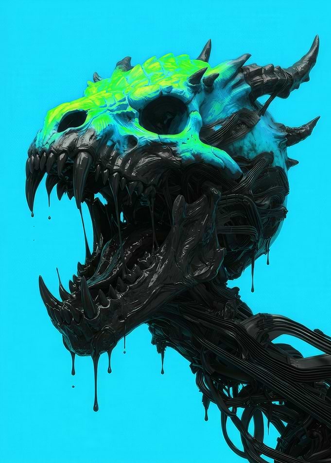 Glow-in-the-dark Dragon Skull