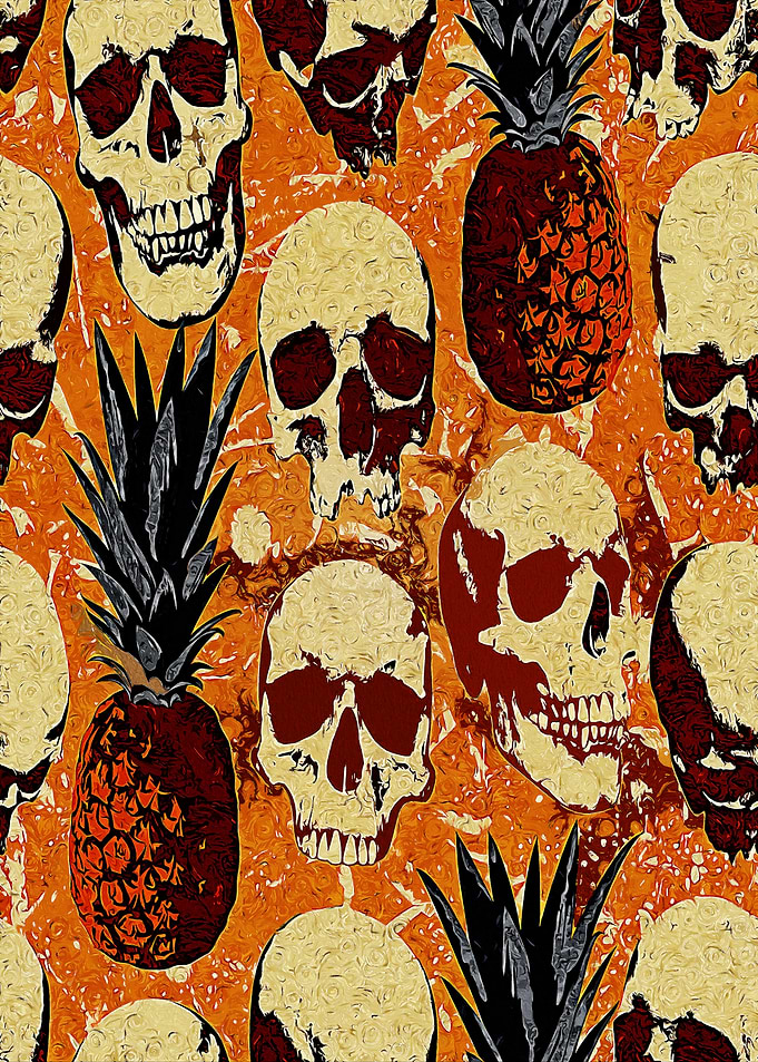Skulls and Pineapples Pattern