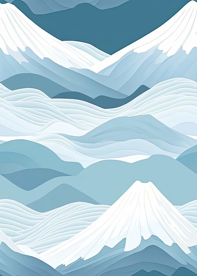 Stylized Snowy Mountain Landscape