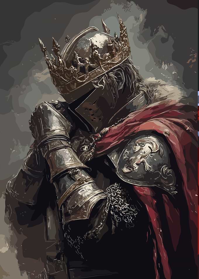 Knight in Armor with Crown