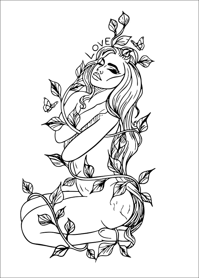 Woman Embraced by Nature
