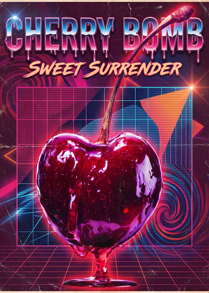 Cherry Bomb Sweet Surrender Retro Poster
