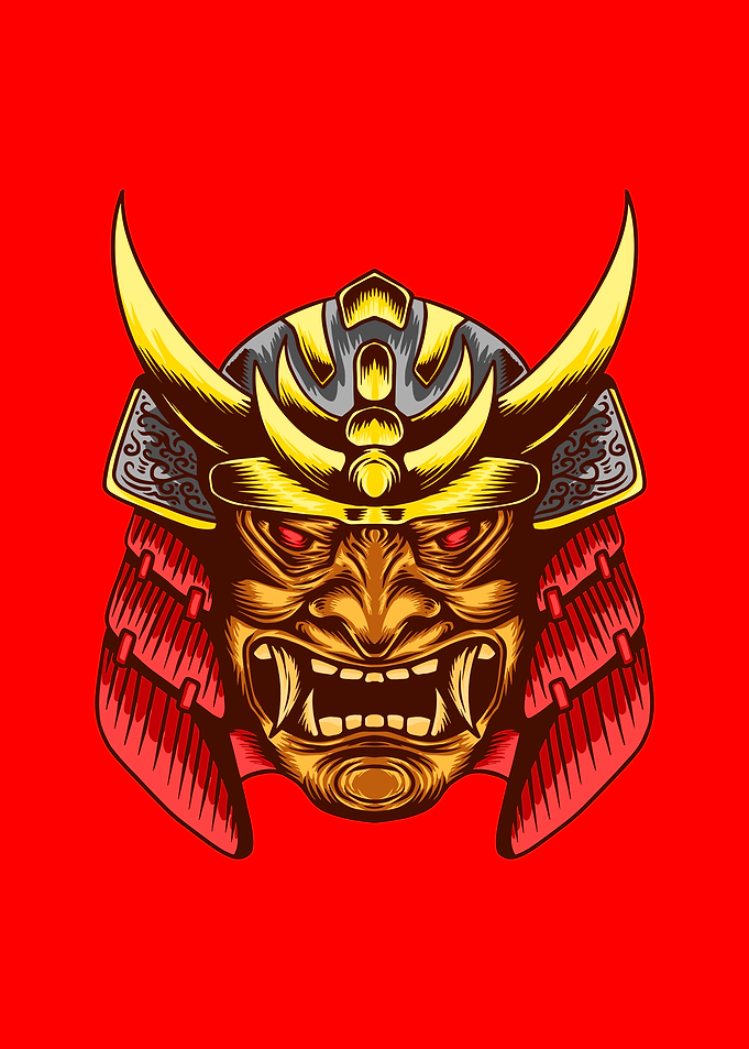 Samurai Mask with Horns