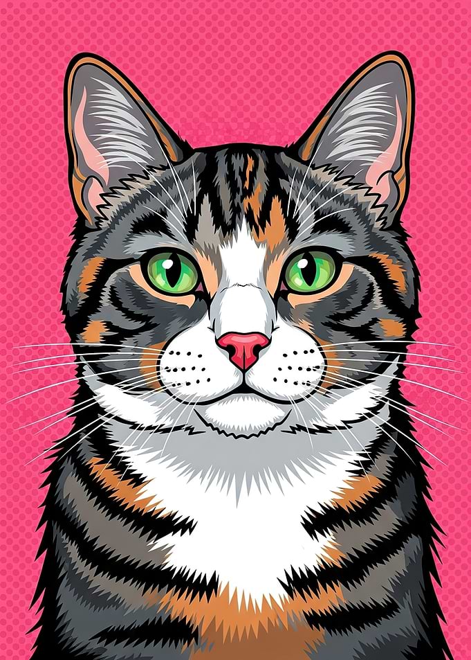 Pop Art Cat Portrait