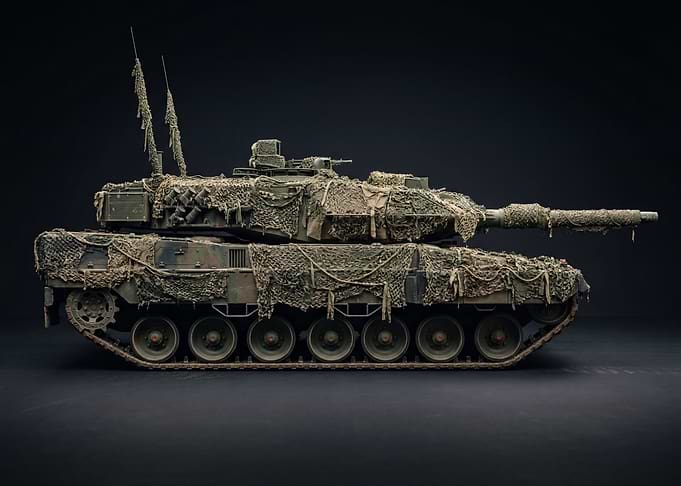 Camouflaged Military Tank