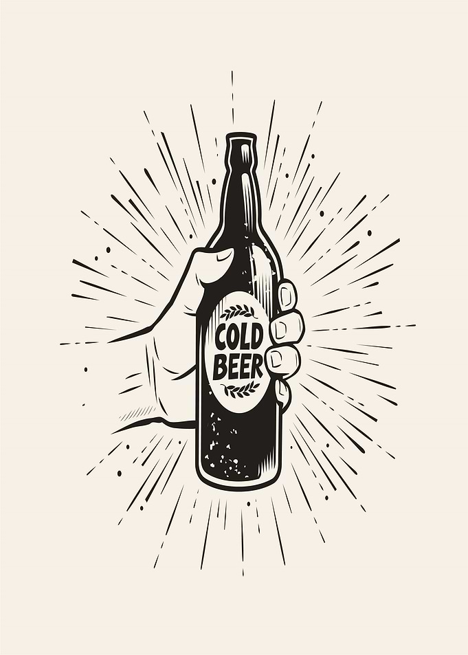 Hand Holding Cold Beer Bottle