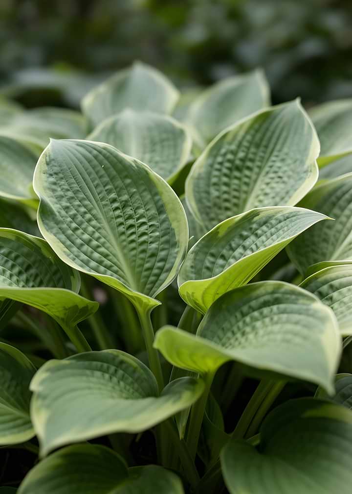 Close-up of Hosta leaves