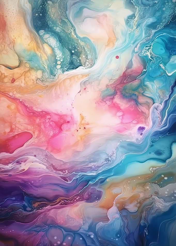 Vibrant Abstract Fluid Art