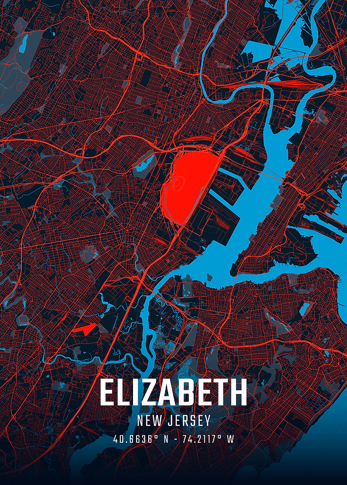 Elizabeth New Jersey City Map